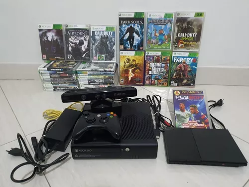 Microsoft Xbox 360 Slim 4gb Standard Cor Matte Black + 1 Jogo em