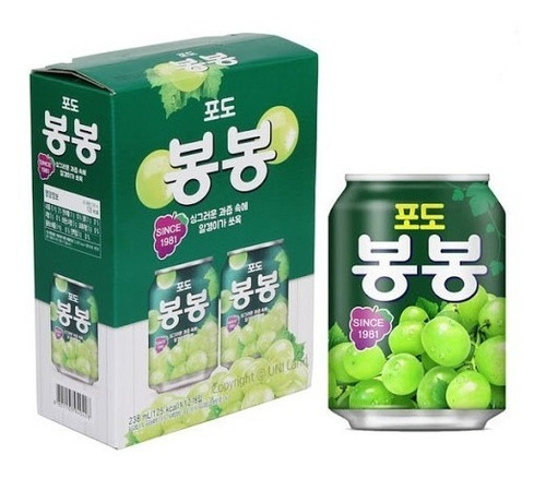 Bong Bong Bebida Coreana De Uva 1 Caja ( 238ml X 12pzs)