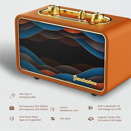 Altavoz Bluetooth Radio Retro Portátil Altavoz Bluetooth Vin
