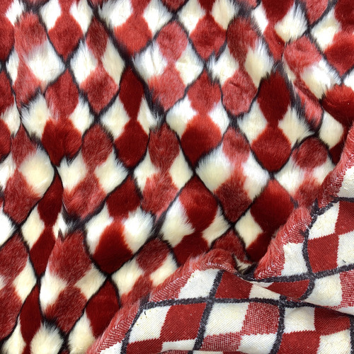Tela Piel Estampada Arlequín 1,55 M De Ancho Rojo Dibujo