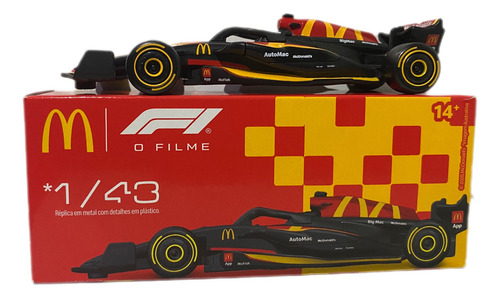 Miniatura Carro Fórmula 1 Mc Donalds F1 O Filme 1/43 Vermelho