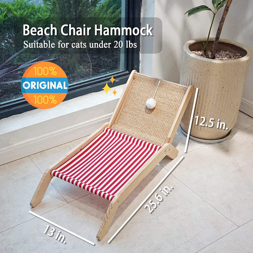 Hamaca Para Gatos Con Poste Rascador De Árbol De Coco