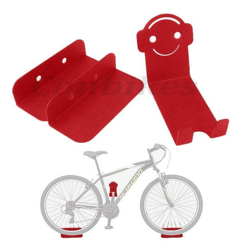 Imagen 3 de 6 de Soporte Smile Gancho Pared Colgar Bicicleta Pedal Conbikes