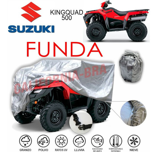 Funda Cuatri Eua Broche + Ojillos Suzuki Kingquad 500