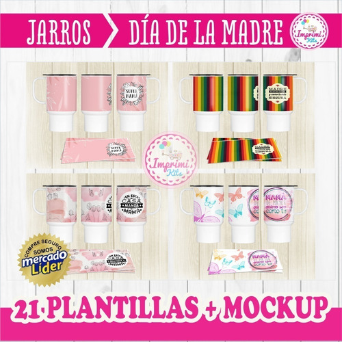 Diseños Jarros Termicos Dia De La Madre Sublimar Mockup