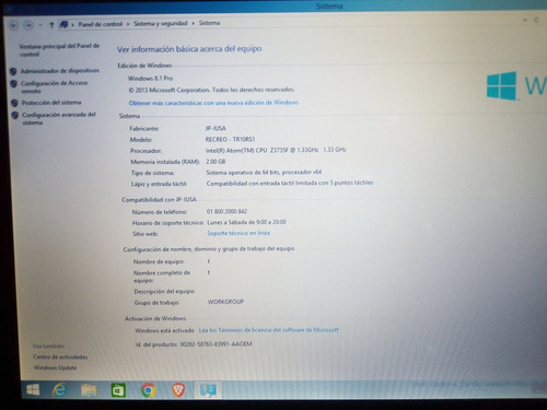 Tablet Sep Windows 8 Con Desbloqueo Permanente Y Cargador Blanco (Usado)