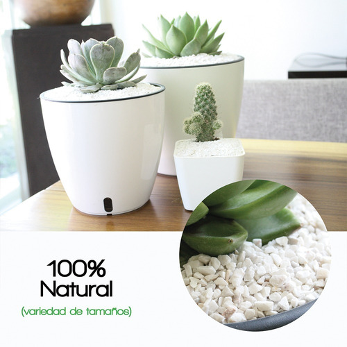 Piedra Decorativa - Ideal Para Macetas, White Snow 04-m-25 Color Blanco Granulometría máxima 8 cm Granulometría mínima 6 cm