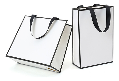 Bolsa De Papel Horizontal Blanca Para Regalo, Joyería, 4 Uni