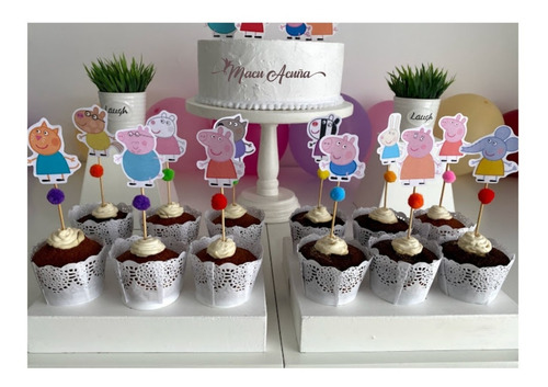 Guirnalda Papel Banderin Feliz Cumple + Peppa Pig X8 Figuras