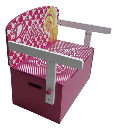 Mueble Infantil Barbie- Banco Con Guarda Juguetes