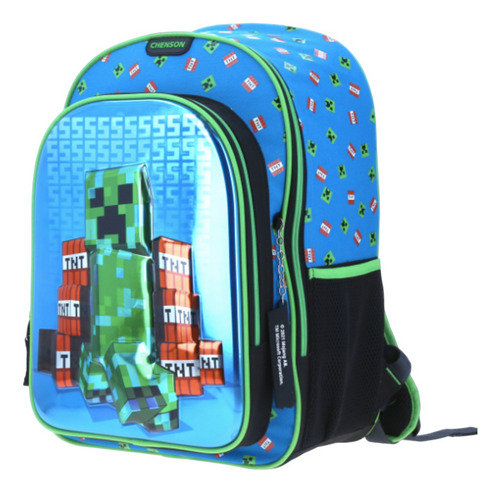 Mochila Minecraft Grande Laminada Chenson Primaria 3d