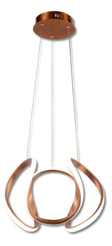 Pendente Led Lustre Moderno Design Onda 50w Luz 3 Em 1 Cor Rose gold 127/220V