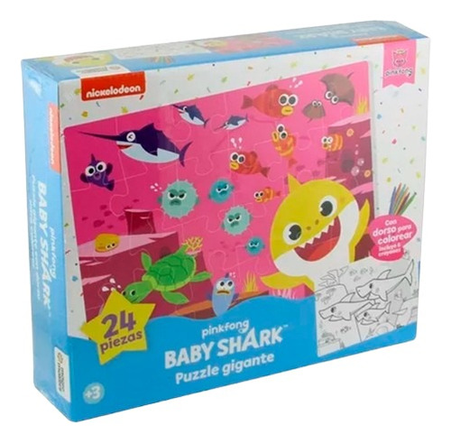 Rompecabezas Gigante Baby Shark Para Colorear Magic Bbs100