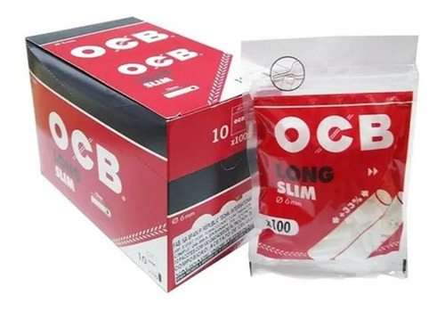Caixa Filtro Para Cigarro Ocb Long Slim  Com 10 Pacotes