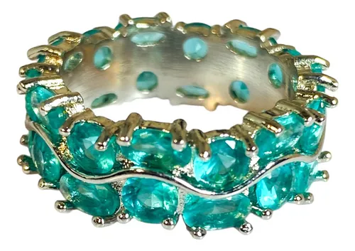 comprar Anillo Turmalina Azul Indigolita  100% Natural  Sin Fin Eter