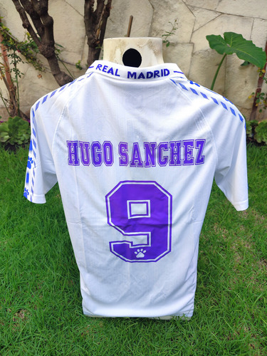 Jersey Real Madrid Retro 90s Hugo Sánchez 9 Blanca Local