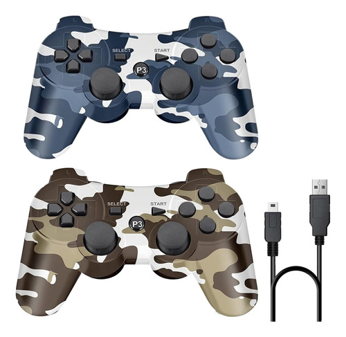 Rzzhgzq Controller 2 Pack For Ps-3 Wireless Controller Recha