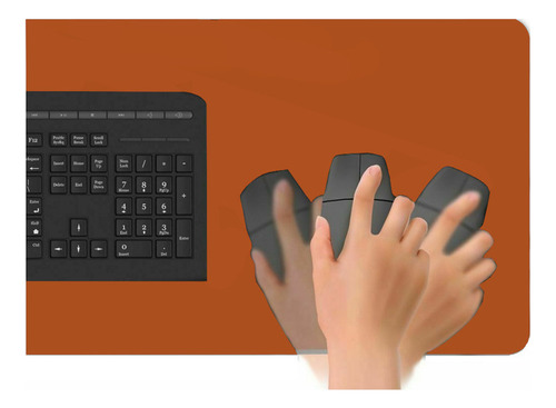 Mousepad P/ Notebook Em Couro Sintético + Porta Copo 180x30 Cor Caramelo
