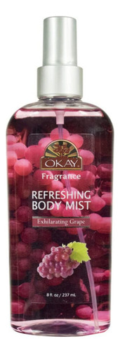 Okay Refrescante Cuerpo Mist, 8 oz., Exhilarating Uva