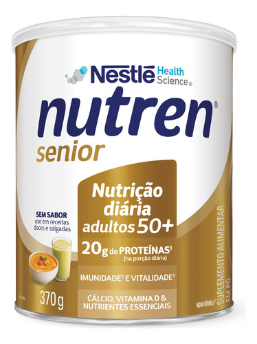 Suplemento em pó Nestlé  Nutren Senior carboidratos Nutren Senior em lata de 370g