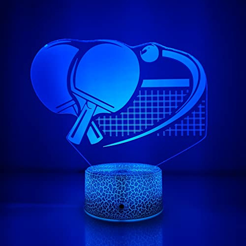 Ilusión Óptica 3d, Luz Nocturna De Paleta De Ping Pong Con C