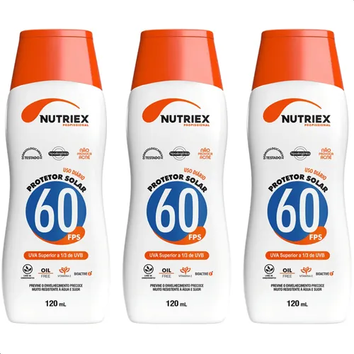 Kit 3 Protetor Solar Corpo Nutriex Toque Seco Fps 60 120ml