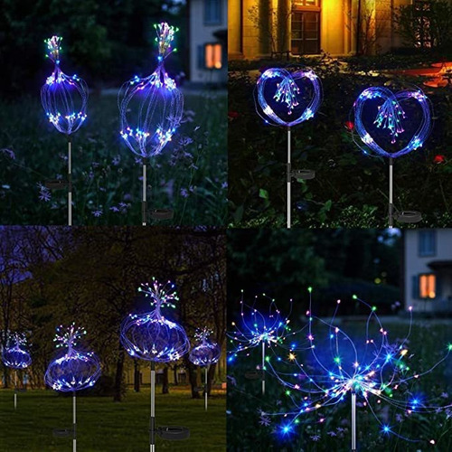 Para Kit 4 Led Luz De Diente De León Solar Exterior