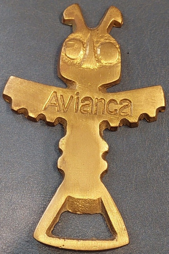 Destapador Botella Bronce Publicidad Avianca Aerolinea