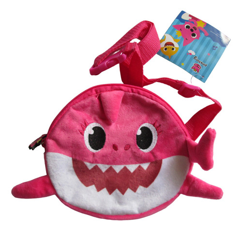 Cangurera Peluche Atmpacks 3020 De Niñas Color Rosa Color 7506372030216 Diseño De La Tela Baby Shark Tiburon