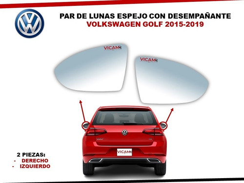 Par De Lunas Espejo Volkswagen Golf 2015-2019 Con Desemp