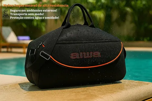 Case Bolsa Boombox Plus Aiwa Impermeável Reforçada Com Bolso Cor