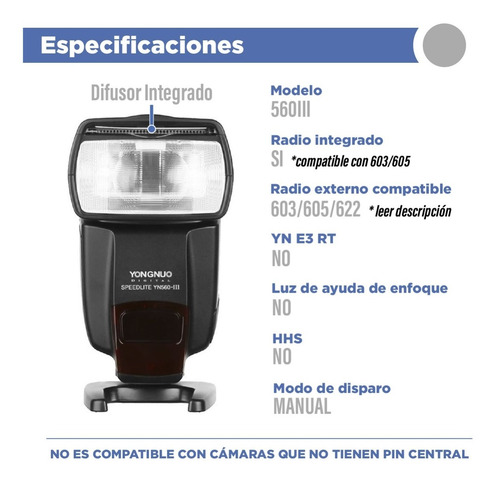 Imagen 2 de 10 de Flash Yongnuo Yn560 Iii Nikon D3100 D3200 D3500 D5100 D5300