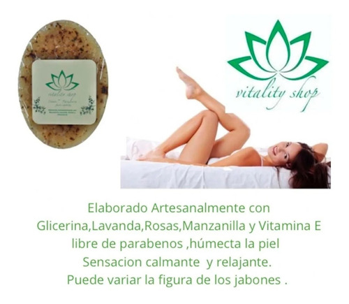 Imagen 2 de 3 de Jabon Artesanal Vitamina E Lavanda Manzanilla Glicerina 4pz.