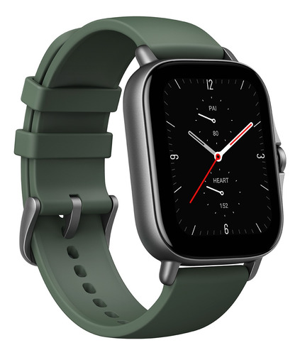 Imagen 2 de 4 de Smartwatch Amazfit Fashion GTS 2e 1.65" caja de aleación de aluminio, malla moss green de silicona A2021