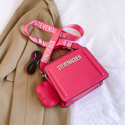 Bolso De Mano Para Mujer De Color Liso Tipo Bandolera De Pu