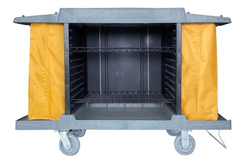 Carrito Para Camarista Gris Con Doble Bolsa
