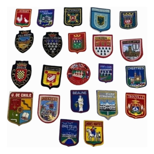 Heráldica Escudos Parches Bordados Tela Diferentes Paises