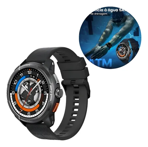Smartwatch Haylou Solar Ultra Preto 1,6 Sport Silicone Gps Preto Mesh Cinza-escu