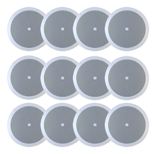 12 Caixa De Som Arandela Coaxial Redonda Jbl 6co2r Cor Branco