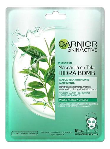 Mascara Garnier Skinactive Hydra Bomb Té Verde