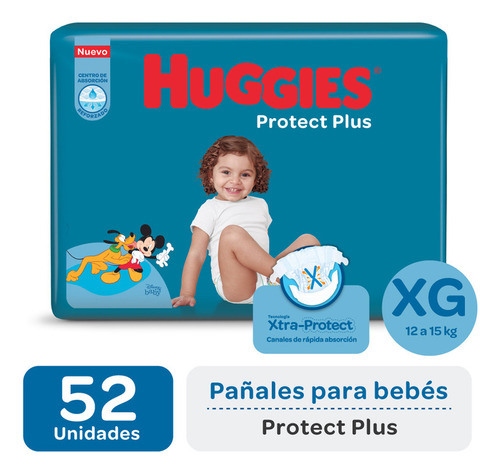 Pañales Huggies Protect Plus Xg X52 Unidades