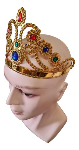 Coroa De Rainha Dobrável Fantasia Regulável Com Pedrarias