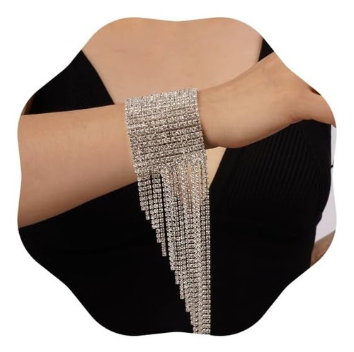 Chargances Brazalete De Plata Con Diamantes De Imitación Bri