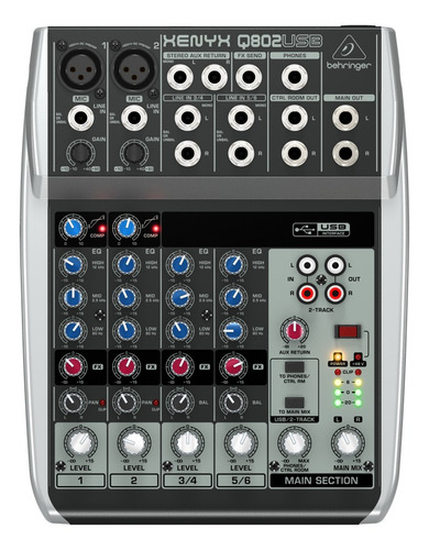 Consola Behringer Q802USB Xenyx de mezcla 100V