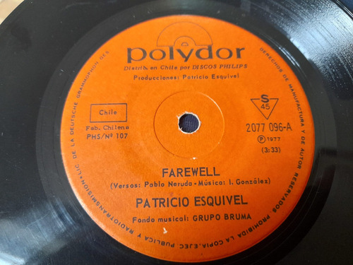 Vinilo Single De Patricio Esquivel Farewell(ac61