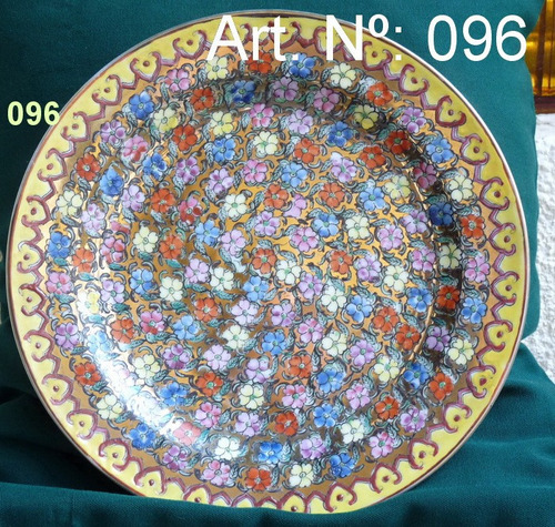 096 - Antiguo Plato Decorativo Colorido