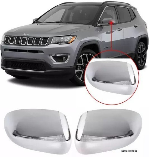 Kit Cubre Cacha De Espejo  + Manijas Cromadas Jeep Compass