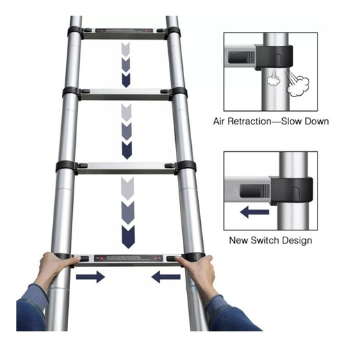 Portable Telescopic Aluminum Telescopic Ladder 2m
