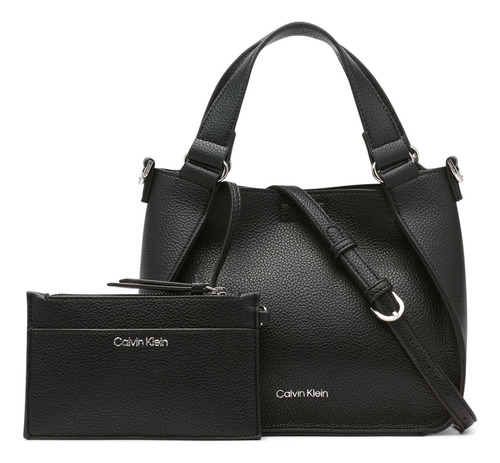 Bolsa Tiracolo Calvin Klein Estelle Novelty Black Vegan Leat