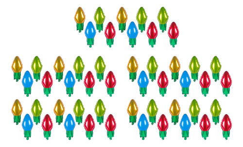 50 Globos De Bombilla De Navidad, Globos De Papel De